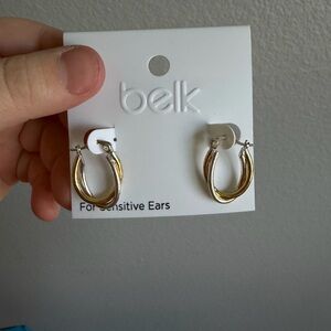 Belk Two-Tone Gold & Silver Hoop Earrings for Women